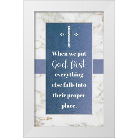 God First White Modern Wood Framed Art Print by Brown, Victoria