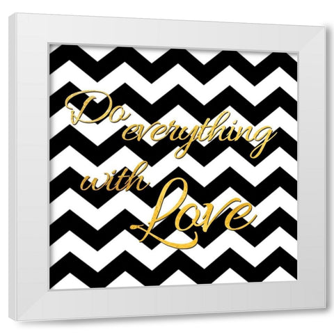 Golden Love  White Modern Wood Framed Art Print by Brown, Victoria