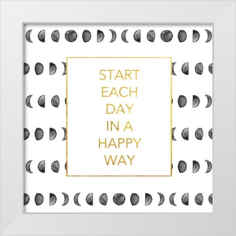 Happy Way White Modern Wood Framed Art Print by Brown, Victoria