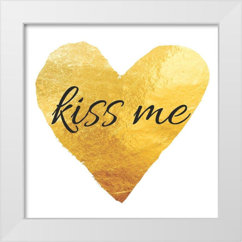 kiss me White Modern Wood Framed Art Print by Brown, Victoria