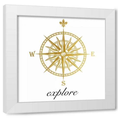 Golden Exploration 2 White Modern Wood Framed Art Print by Brown, Victoria