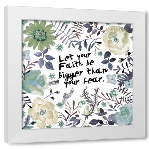Bigger Than Fear White Modern Wood Framed Art Print by Brown, Victoria