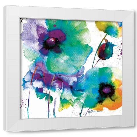 Color Flowers White Modern Wood Framed Art Print by Brown, Victoria