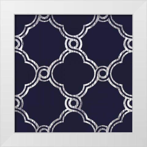 Navy Fence 1 White Modern Wood Framed Art Print by Brown, Victoria