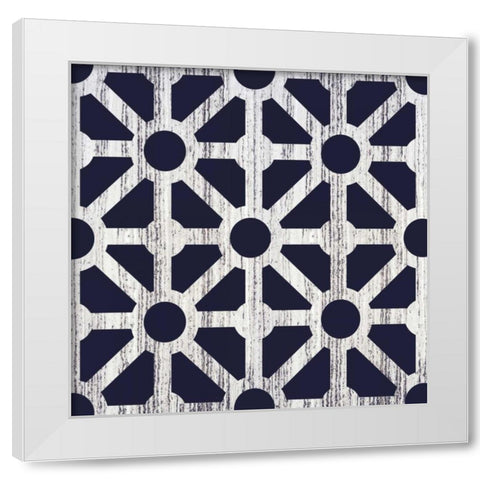 Navy Fence 2 White Modern Wood Framed Art Print by Brown, Victoria
