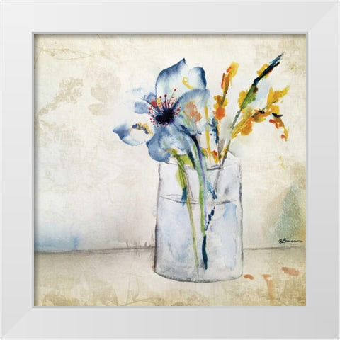 Vase Center Piece 2 White Modern Wood Framed Art Print by Brown, Victoria