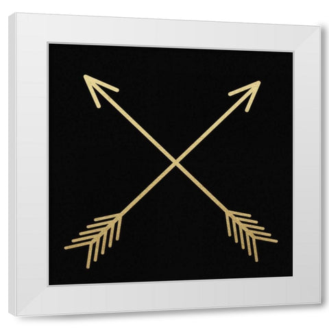 Golden Arrows In The Night White Modern Wood Framed Art Print by Brown, Victoria