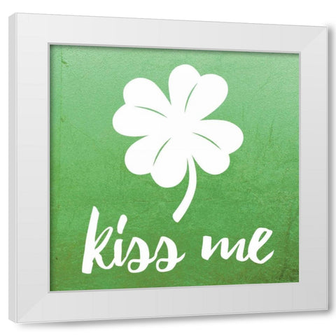 Kiss Me White Modern Wood Framed Art Print by Brown,Victoria
