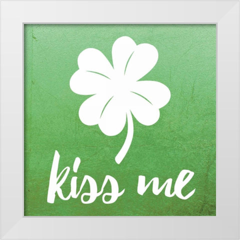 Kiss Me White Modern Wood Framed Art Print by Brown,Victoria