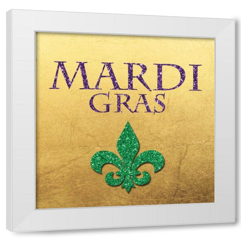 Mardi Gras Gold White Modern Wood Framed Art Print by Brown,Victoria