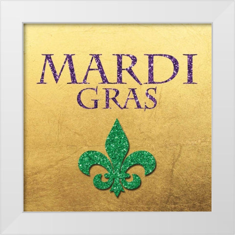 Mardi Gras Gold White Modern Wood Framed Art Print by Brown,Victoria