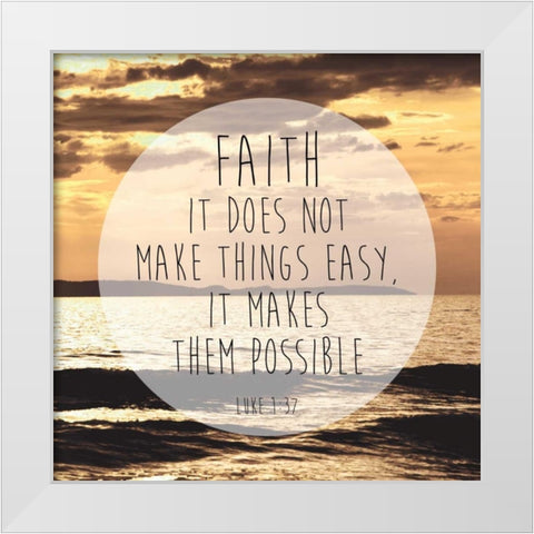 Luke 1-37 White Modern Wood Framed Art Print by Brown,Victoria