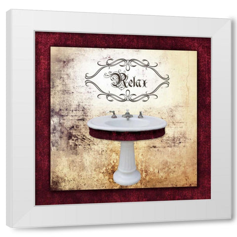 Relax Sink White Modern Wood Framed Art Print by Brown, Victoria