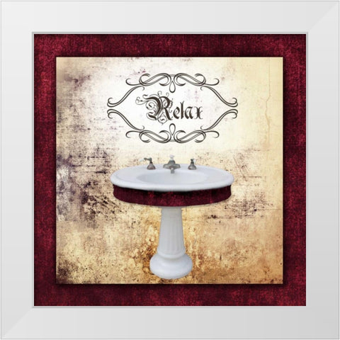 Relax Sink White Modern Wood Framed Art Print by Brown, Victoria