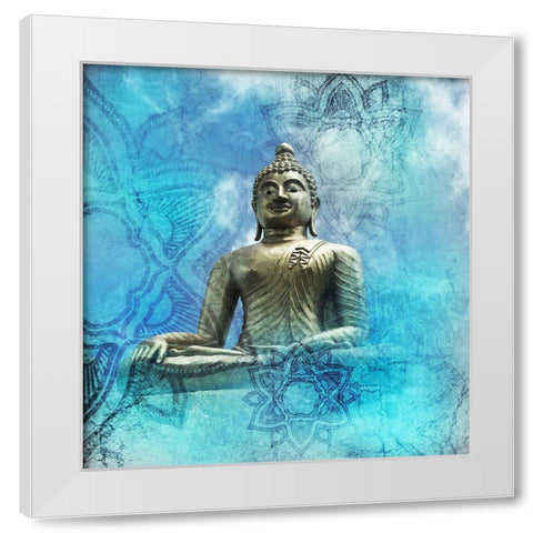 Buddha-Mandala White Modern Wood Framed Art Print by Brown, Victoria