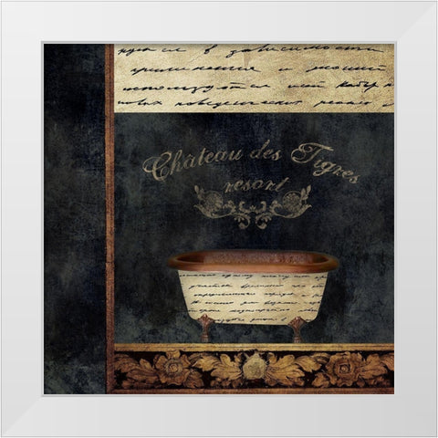 Bathtub-Notes White Modern Wood Framed Art Print by Brown, Victoria