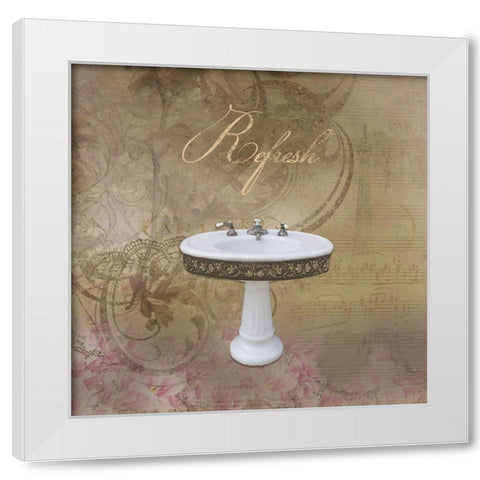 Golden Bath 2 White Modern Wood Framed Art Print by Brown, Victoria