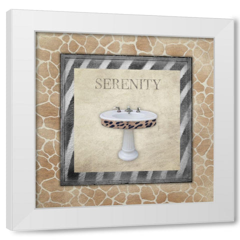 Serenity White Modern Wood Framed Art Print by Brown, Victoria