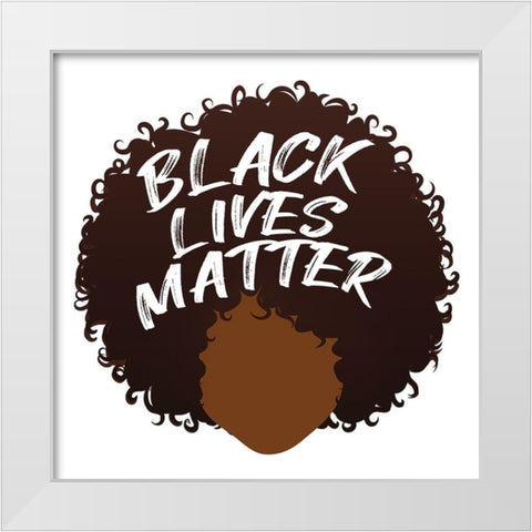 BLM Hair White Modern Wood Framed Art Print by Brown, Victoria