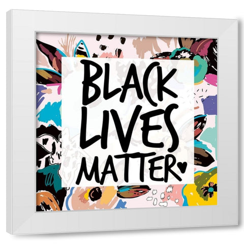 Collage BLM 4 White Modern Wood Framed Art Print by Brown, Victoria