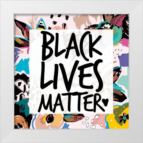 Collage BLM 4 White Modern Wood Framed Art Print by Brown, Victoria