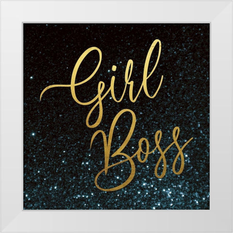 Girl Boss 1 White Modern Wood Framed Art Print by Lula Bijoux and Company