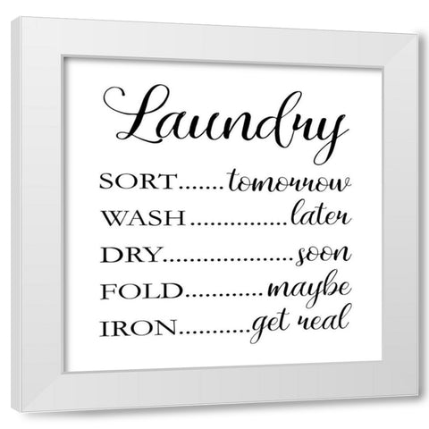 Laundry Words 1 White Modern Wood Framed Art Print by Brown, Victoria