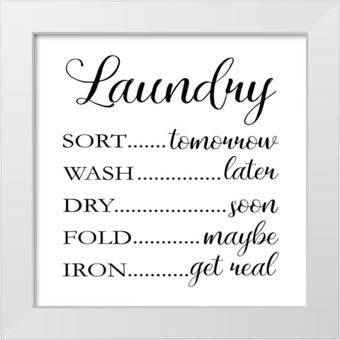 Laundry Words 1 White Modern Wood Framed Art Print by Brown, Victoria