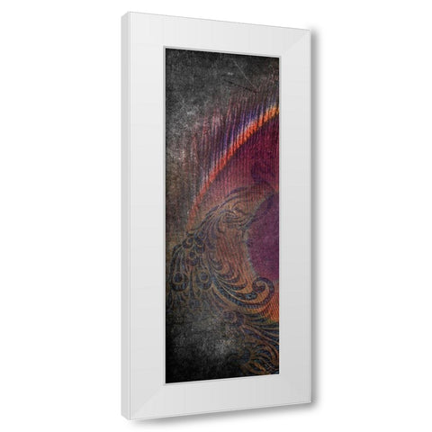 Fused Peacock 1 White Modern Wood Framed Art Print by Brown, Victoria