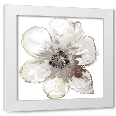 Floral-White White Modern Wood Framed Art Print by Brown, Victoria