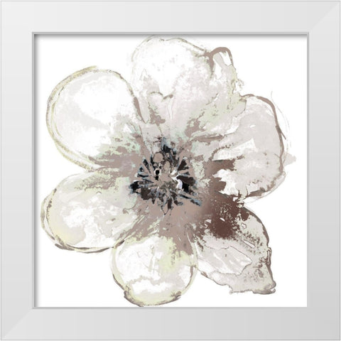 Floral-White White Modern Wood Framed Art Print by Brown, Victoria
