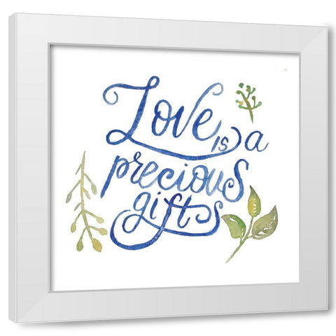 Love White Modern Wood Framed Art Print by Brown, Victoria