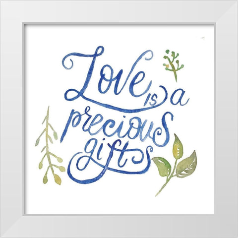 Love White Modern Wood Framed Art Print by Brown, Victoria