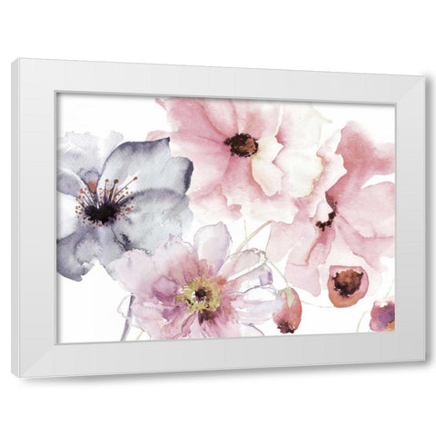 Flowering Pink Hues 2 White Modern Wood Framed Art Print by Brown,Victoria