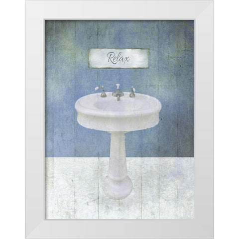 Relax Sink White Modern Wood Framed Art Print by Brown, Victoria
