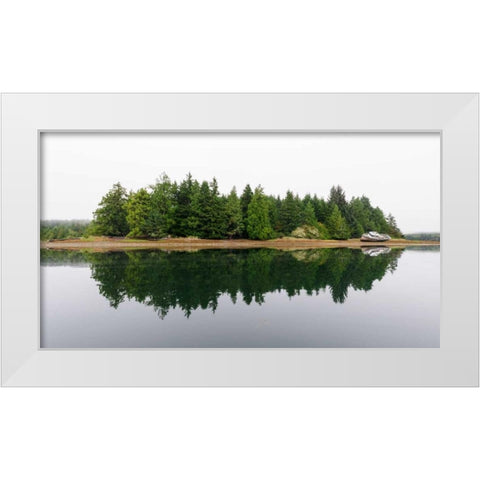 Last Harbour White Modern Wood Framed Art Print by Kostka, Vladimir
