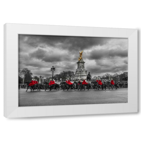 London Guards White Modern Wood Framed Art Print by Brown,Victoria