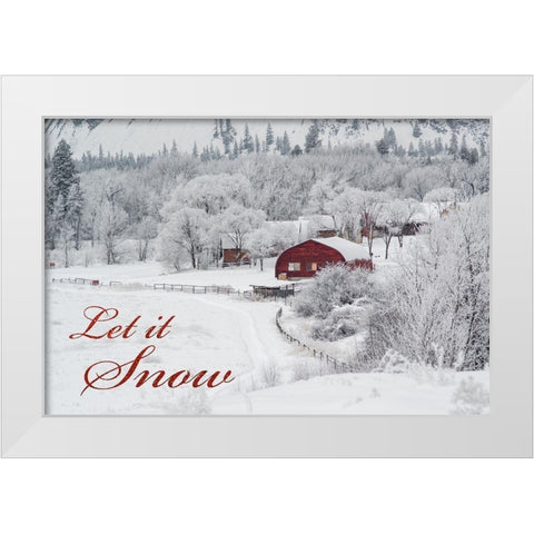 Farming Snow Fall 1 White Modern Wood Framed Art Print by Kostka, Vladimir