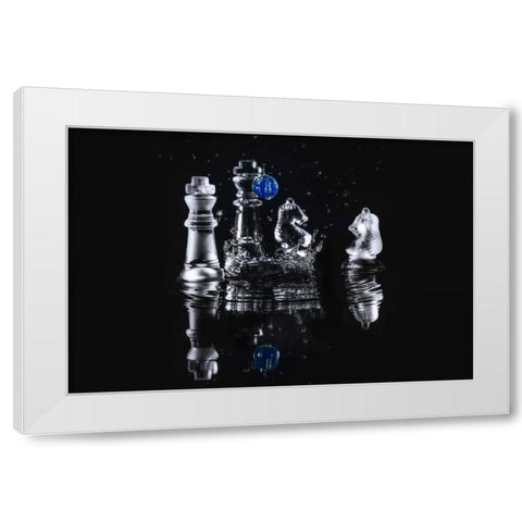 Chess Splash 2 White Modern Wood Framed Art Print by Kostka, Vladimir