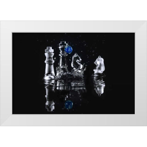 Chess Splash 2 White Modern Wood Framed Art Print by Kostka, Vladimir