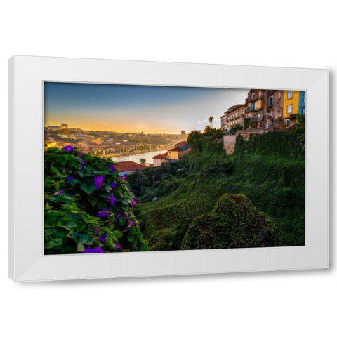 Porto Portugal Gardens White Modern Wood Framed Art Print by Kostka, Vladimir