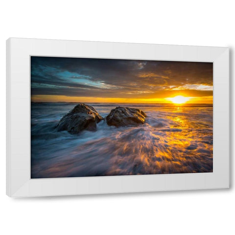 Old Friends White Modern Wood Framed Art Print by Kostka, Vladimir