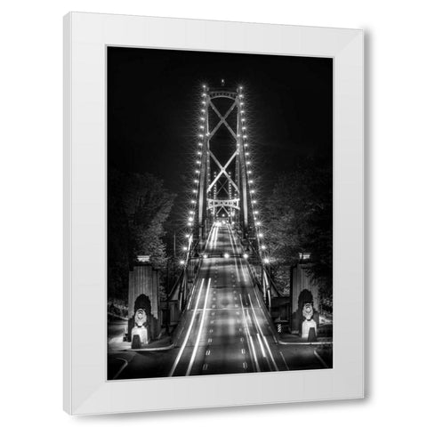Liongate Bridge White Modern Wood Framed Art Print by Kostka, Vladimir