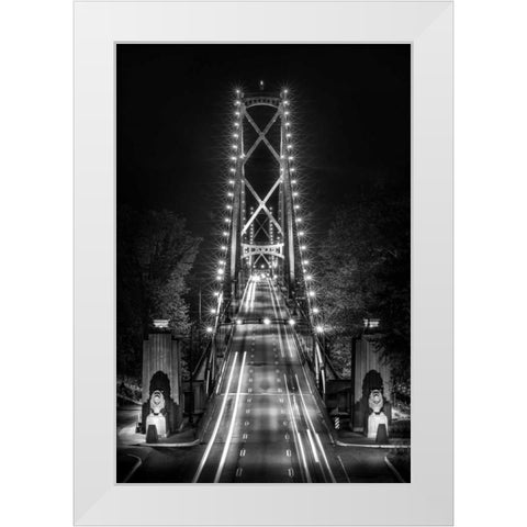 Liongate Bridge White Modern Wood Framed Art Print by Kostka, Vladimir