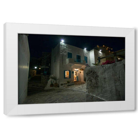 Milos Island House White Modern Wood Framed Art Print by Kostka, Vladimir