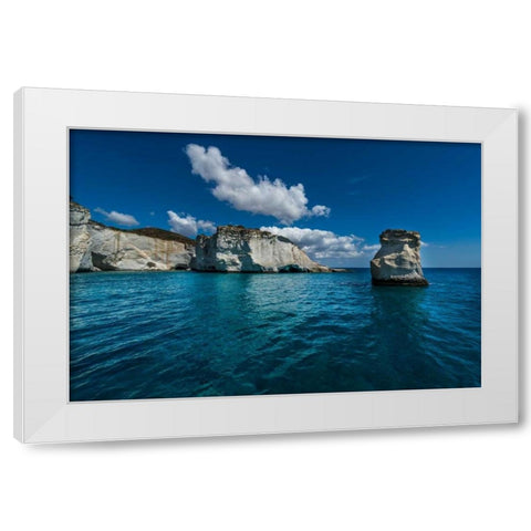 Milos Rocks 1 White Modern Wood Framed Art Print by Kostka, Vladimir