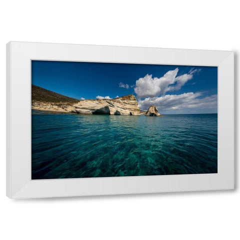 Milos Rocks 2 White Modern Wood Framed Art Print by Kostka, Vladimir