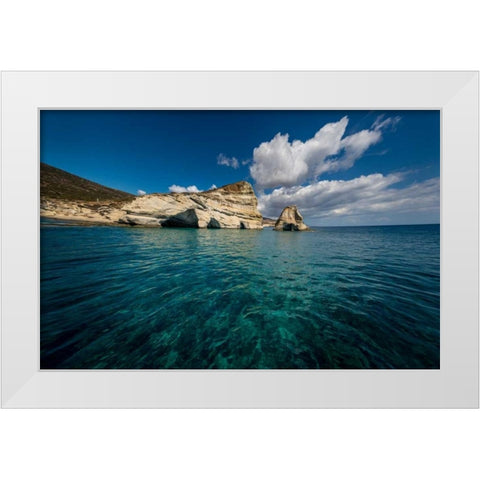 Milos Rocks 2 White Modern Wood Framed Art Print by Kostka, Vladimir