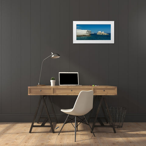 Milos Rocks Shores White Modern Wood Framed Art Print by Kostka, Vladimir