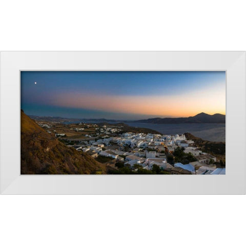 Milos Island White Modern Wood Framed Art Print by Kostka, Vladimir